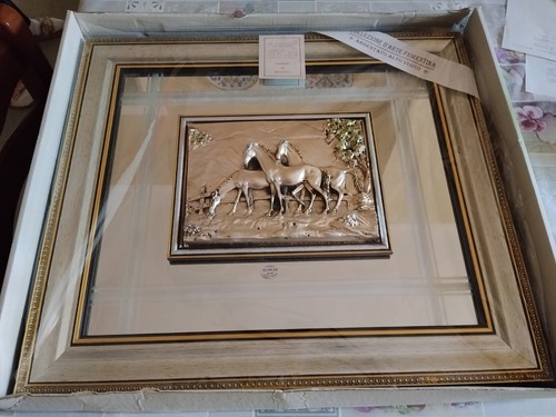 Quadro cavalli argento su - d,