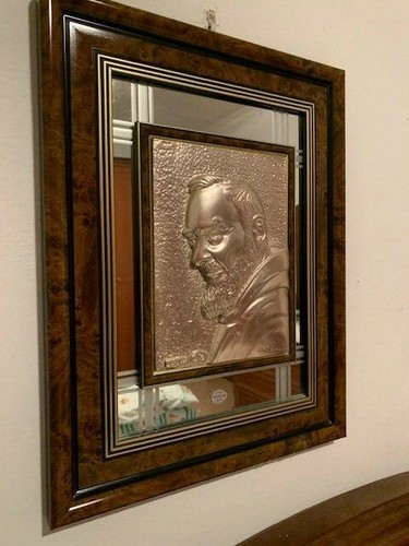 Quadro padre pio argento - padre,